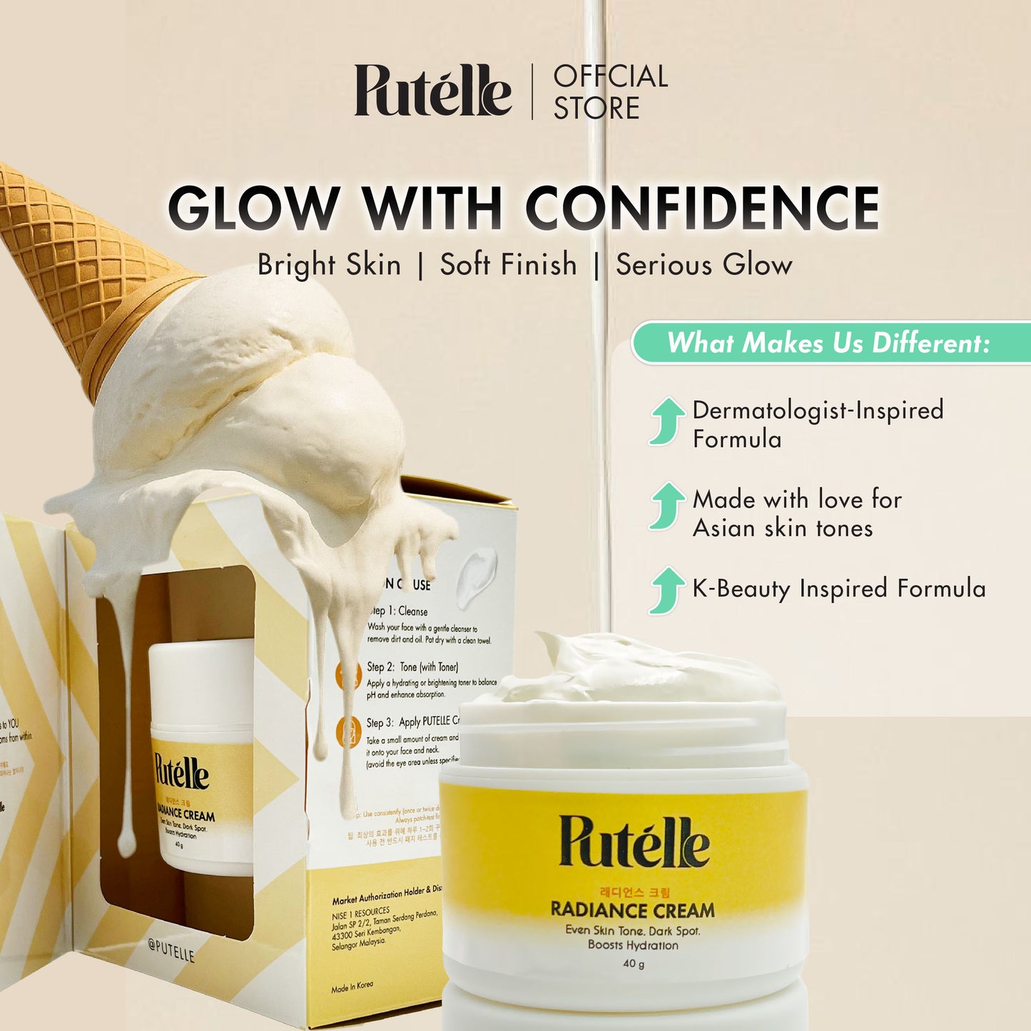 PUTELLE Radiance Cream 40g*3PCs